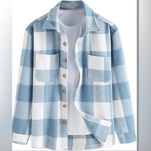 Light Blue Flannel Jacket